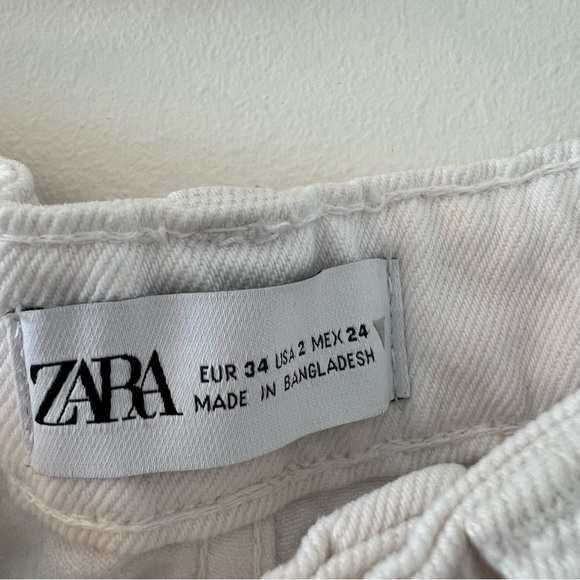 Zara white high-rise wide leg cropped jeans size US 2 never worn - Picture 4 of 7